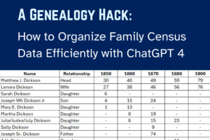 How to Organize Family Census Data Efficiently with ChatGPT 4: A Genealogy Hack